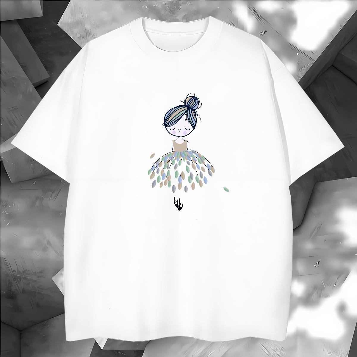 Man T Shirts 230g Cotton painting Spring Summer Pure Cotton Cartoon Printing L-4XL Tshirt for Man Woman Customized Soft Tops Tees