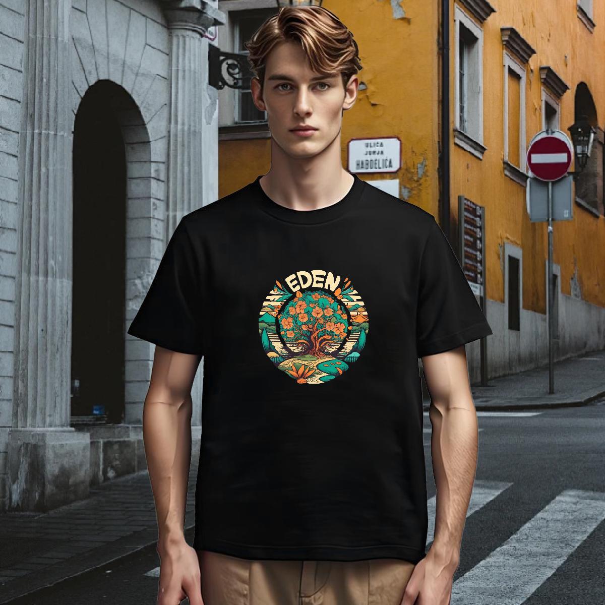 Mens T Shirts 230g Cotton flower Street Wear O Neck Short Sleeves Graphic Men Tees 2024 High Quality Tops Shirt