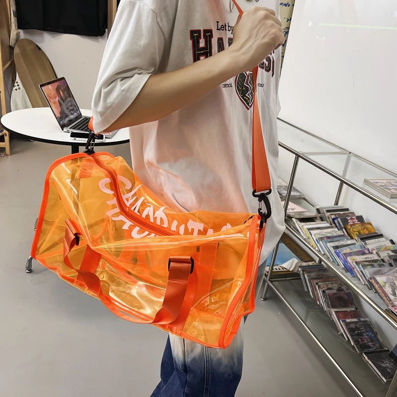 Large Capacity Travel For Women And Men High Quality PVC Transparent Shoulder Crossbody Waterproof Clear Sport Bag Male 240815