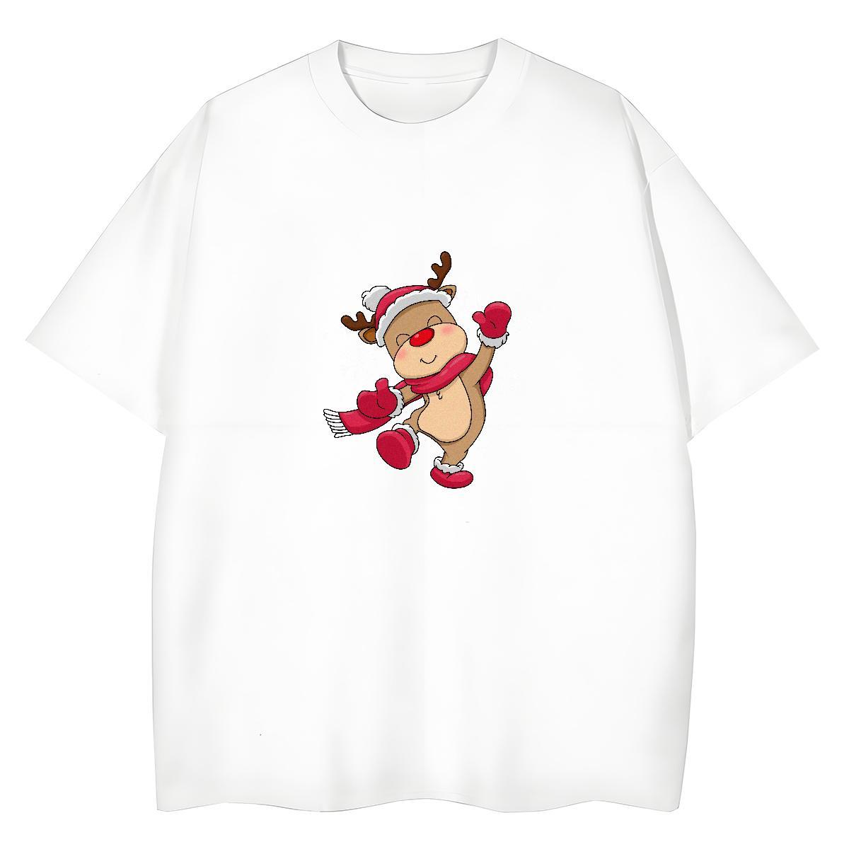 Cool Mens T Shirts Christmas Crew Neck Breathable Daily Outfit Graphic 230g Cotton Mens Tshirts Fashion New Wear