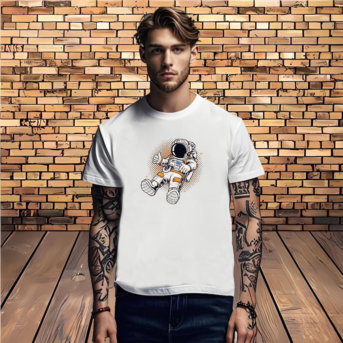 Man T Shirts 230g 100% Cotton cosmonaut Street Casual Short Sleeve Soft DIY Printed Men Tees Designer Popular Clothes