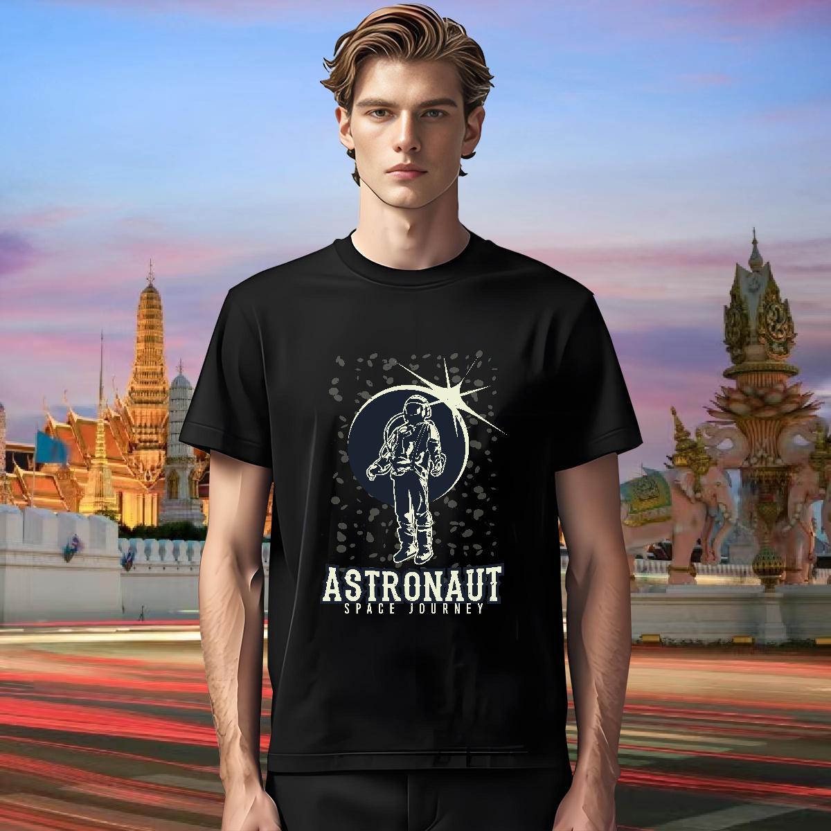 Man T Shirts 230g 100% Cotton universe Home Outdoor O-Neck Short Sleeve Custom Print Plus Size Tshirt for Man Woman 2024 Summer High Quality Polos