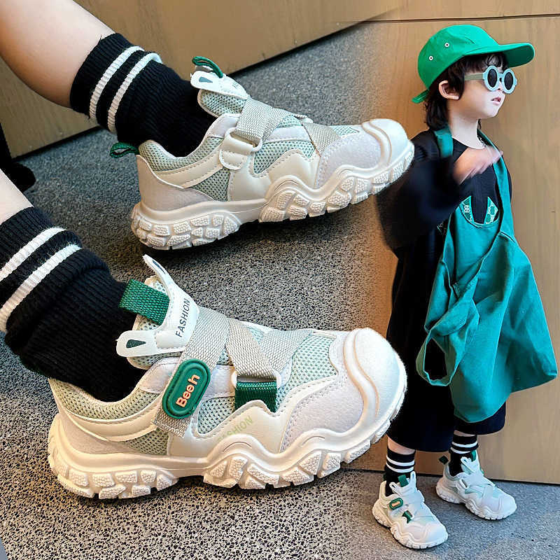Sneakers 2024 autumn new childrens shoes boys mesh sports shoes girls casual and comfortable dad shoes anti slip running shoes H240805