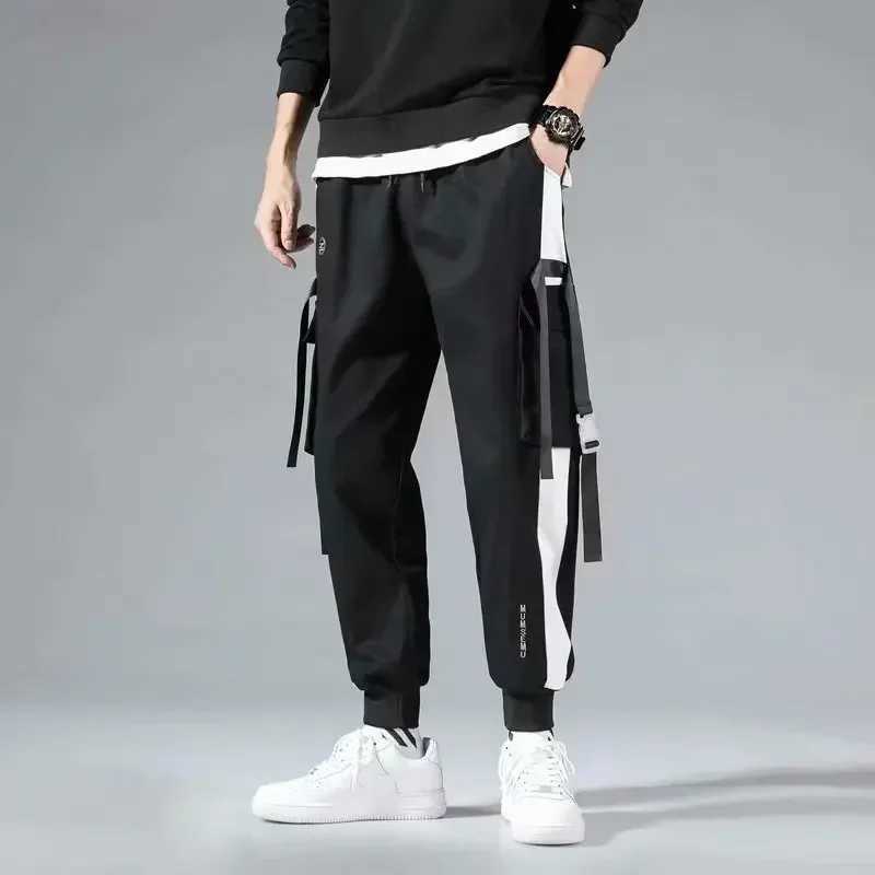SummeLarge Pocket Mens Cargo Pants Cas Ual Hip Hop Hit Colorful Multi Pocket Trouser Streetwear Sports Pants Casual PantsW240725