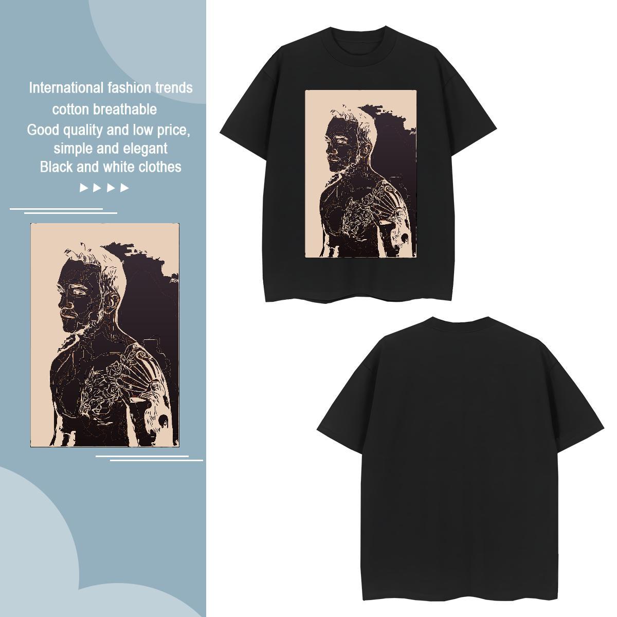 T-Shirts 100% Cotton 230g portrait Anime Printing Street Breathable Short Sleeve Skull Men Tees Designer Fashion Brand Tees Shirts