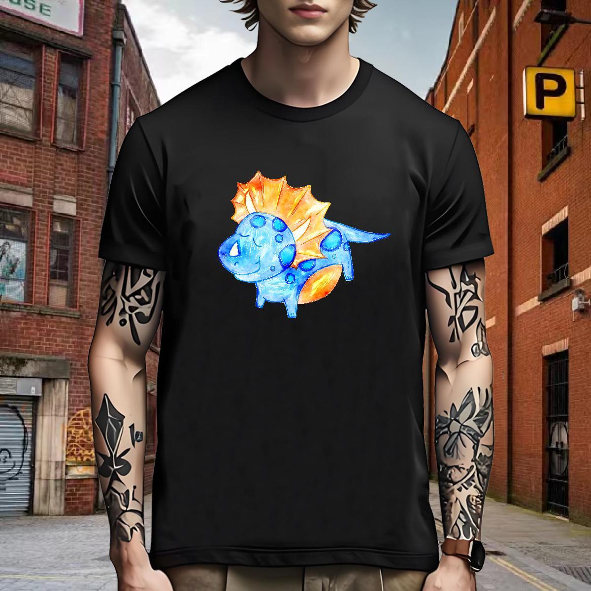 Designer T-Shirts dog Round Neck Short Sleeve Sport Anime Print 230g Cotton Men Tees Fashion Tops Shirt