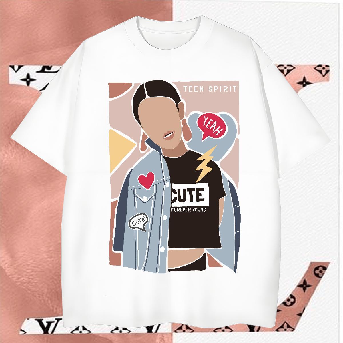 Man T Shirts 230g Cotton person Home Outdoor Breathable Crew Neck DIY Anime Tshirt for Man Woman Custom TOP Quality Tees Shirts