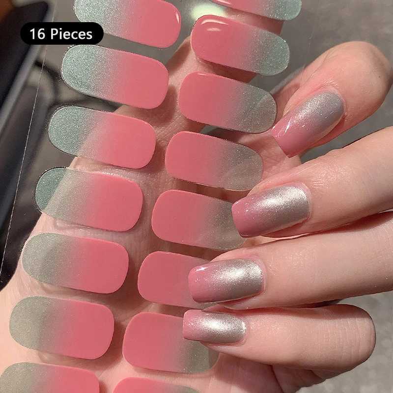 12/14/16Tip Baking-free Nail Sticker Nail Art Stickers Self-Adhesive Simple Full Nail Wraps DIY Nail Art MakingXJ240814