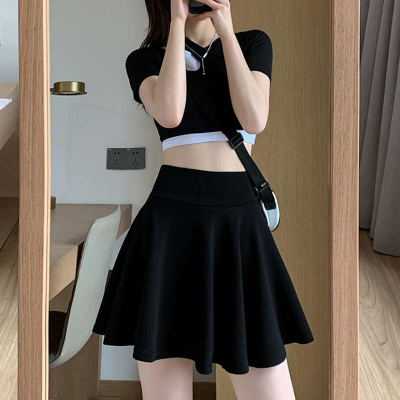 Summer HOUZHOU Women's Fashion Sexy Mini Elastic Pleated Sun School Girl Uniform Korean High Waist Tennis Skirts