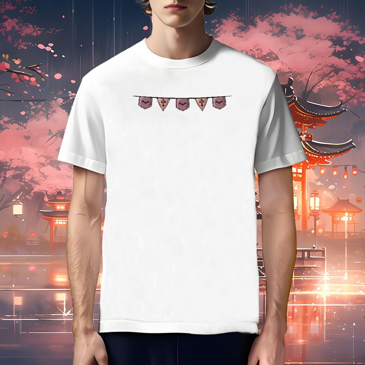 Loose Fit T-Shirts for Men halloween O-Neck Short Sleeve Anime Printing Street Custom Printed 230g Pure Cotton Men Tees Fashion New Clothes