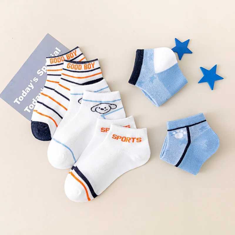 5 pairs of childrens socks summer fine mesh breathable not bulky feet new baby socks W240814
