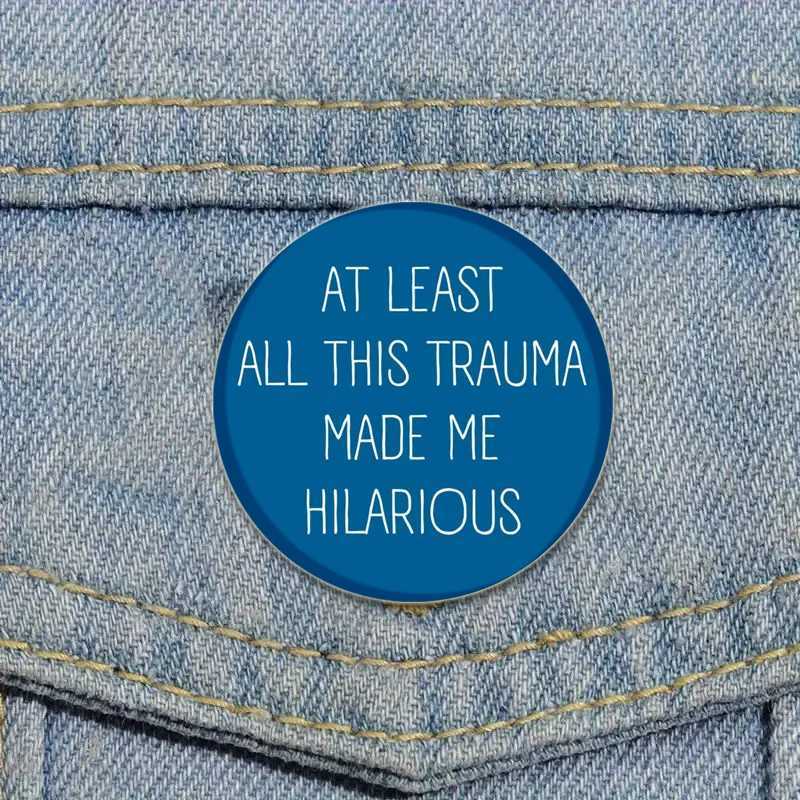 32/44/58mm Fun Sloth Death Pin Creative Text Badge Handmade Tinplate Brooch for Backpack Clothing Gift Accessories W240815
