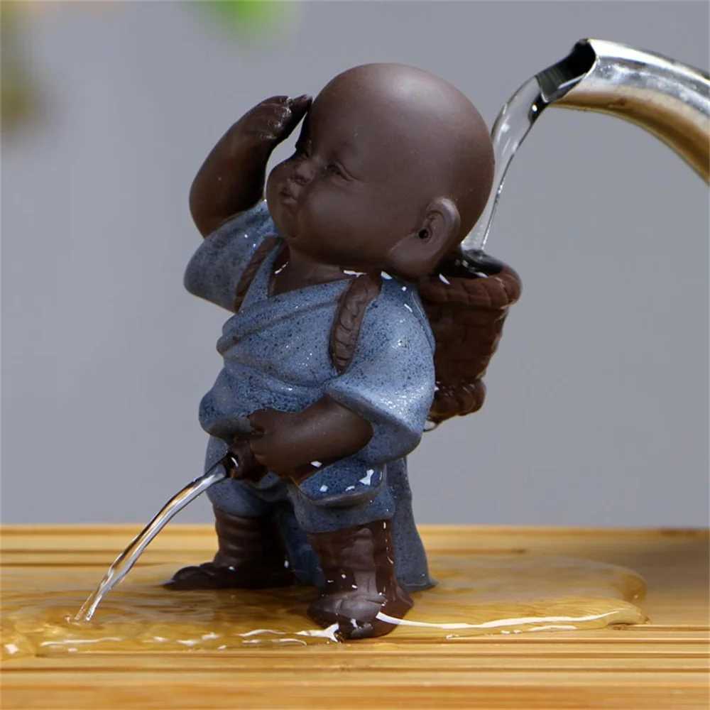 Zisha Tea Strainer Traditional Process Exquisite Little Monk Decoration Creative Tea Pet Ornaments Stainless Steel FilterXJ240814