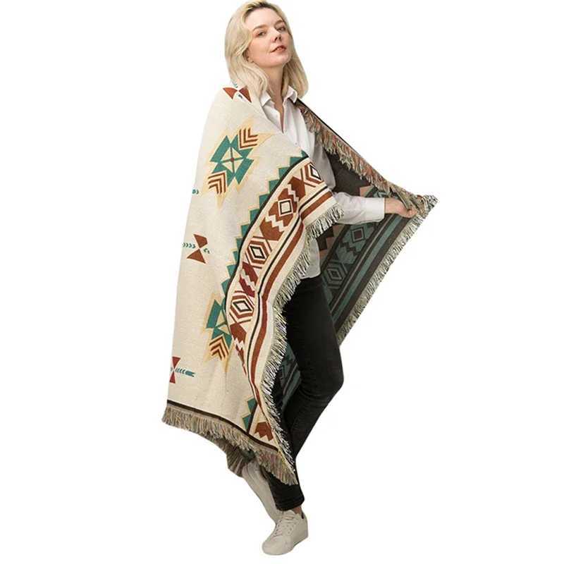 Tassels for Women Men Ethnic Style Geometric Sofa Mat Room Casual Blankets Household Supplies Y240815