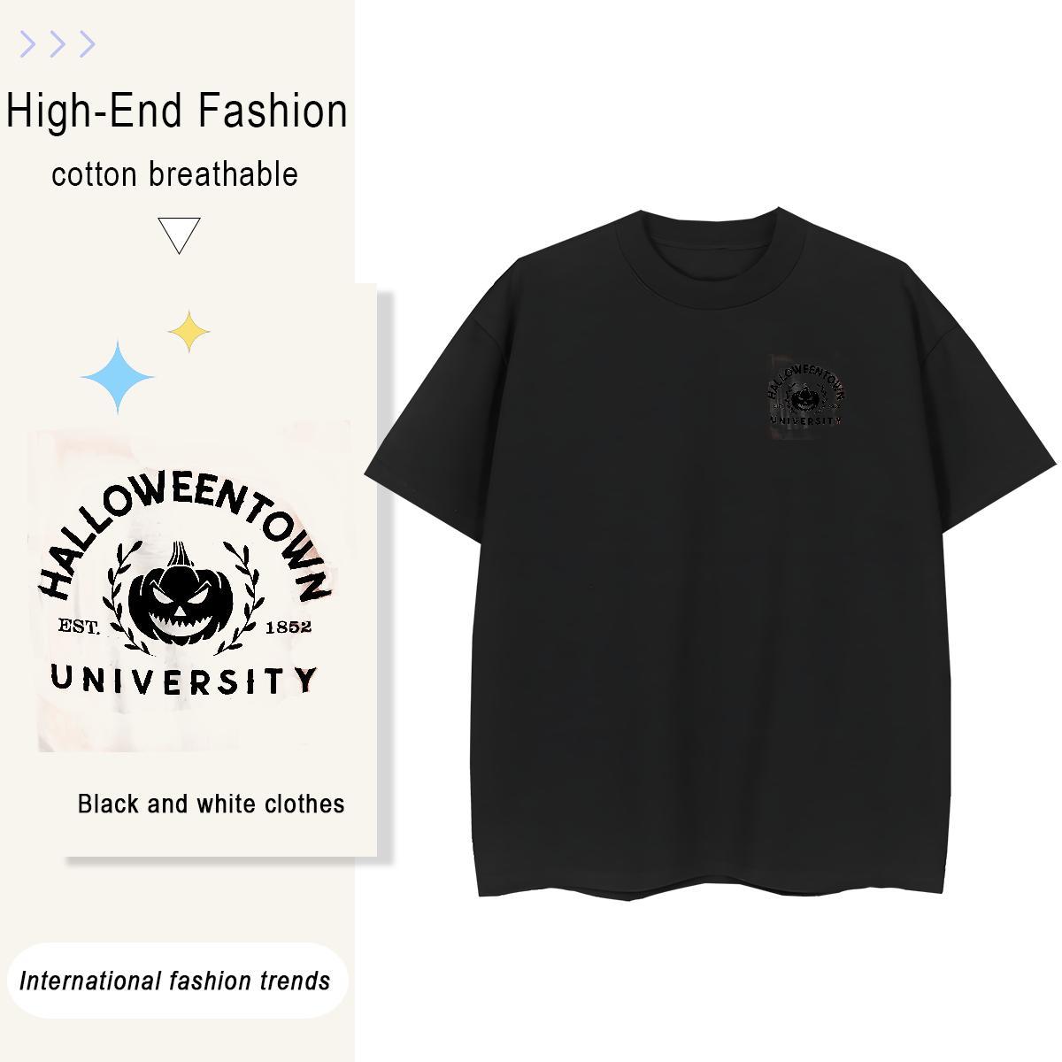 High Quality T Shirt For Man pumpkin O Neck Short Sleeves Street Plus Size Cartoon 100% Cotton 230g Tshirt for Man Woman New Designer Tops Tees