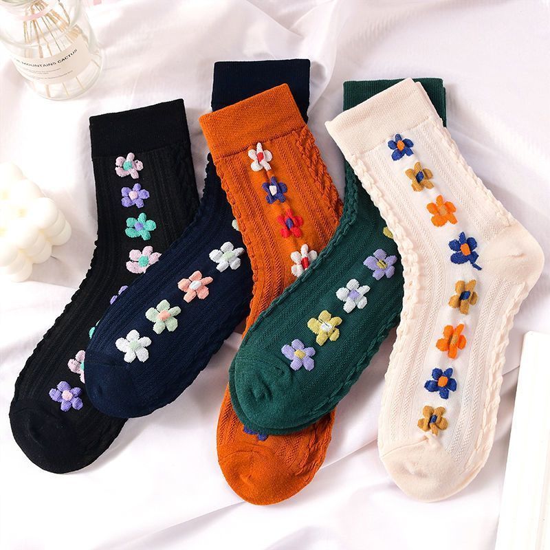 Children's Versatile Cotton Mid-Calf Socks - Korean Inspired, Minimalistic, Perfect for Fall & Winter Wear