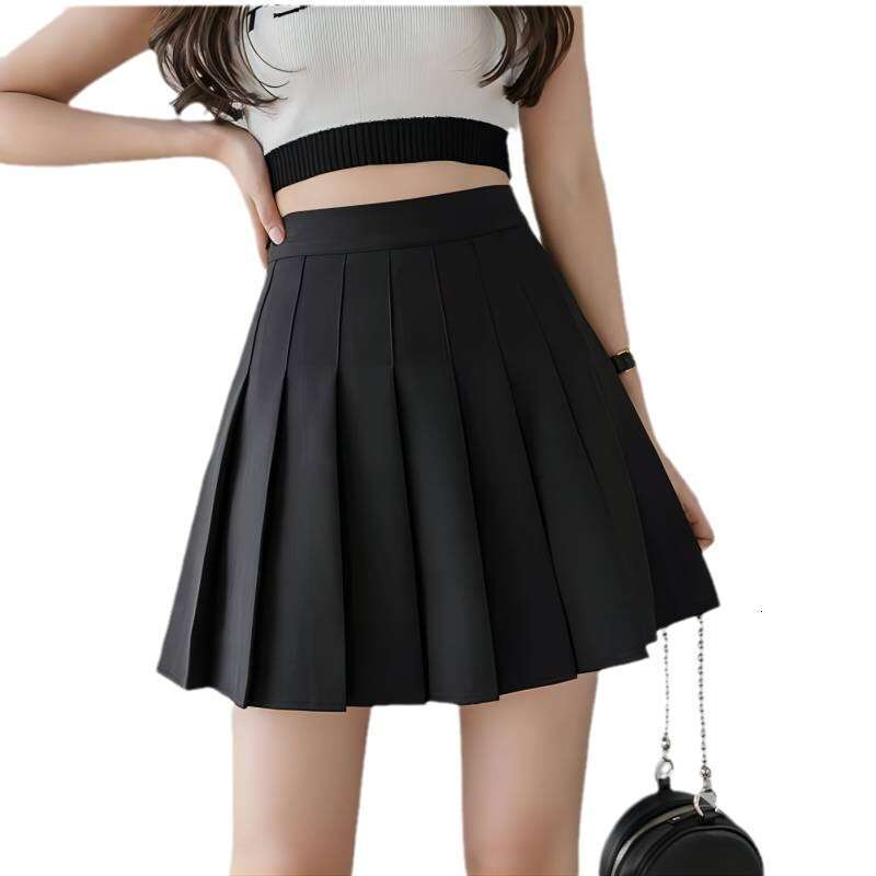 New 2024 women's high waisted pleated summer retro mini Korean tennis student leg length design dance skirt XS~3XL