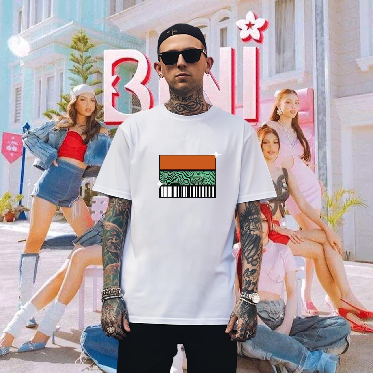 T Shirt For Man 230g Pure Cotton planet Casual Round Neck Short Sleeve Graphic Tshirts Custom Wholesale Tops