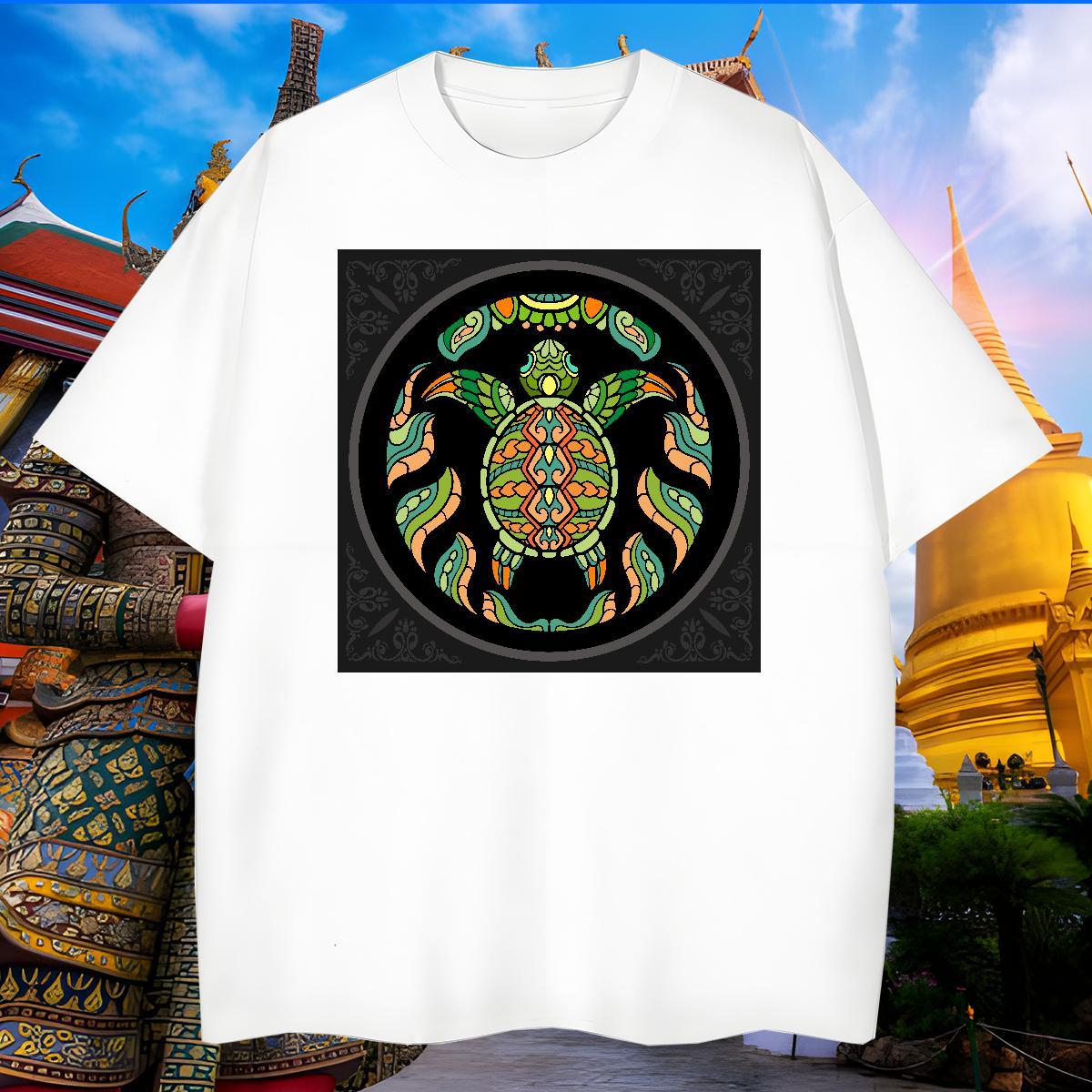 Wholesale T Shirt For Man tortoise Round Neck Short Sleeve Summer Casual Cartoon Printing L-4XL 230g 100% Cotton Mens Tshirts Free Shipping Clothings