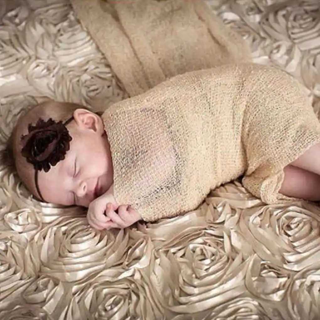 3 Colors Soft Baby Photography Props Blanket diapers Wraps Stretch Knit Wrap Newborn Photo Wraps Cloth Accessories Y240815