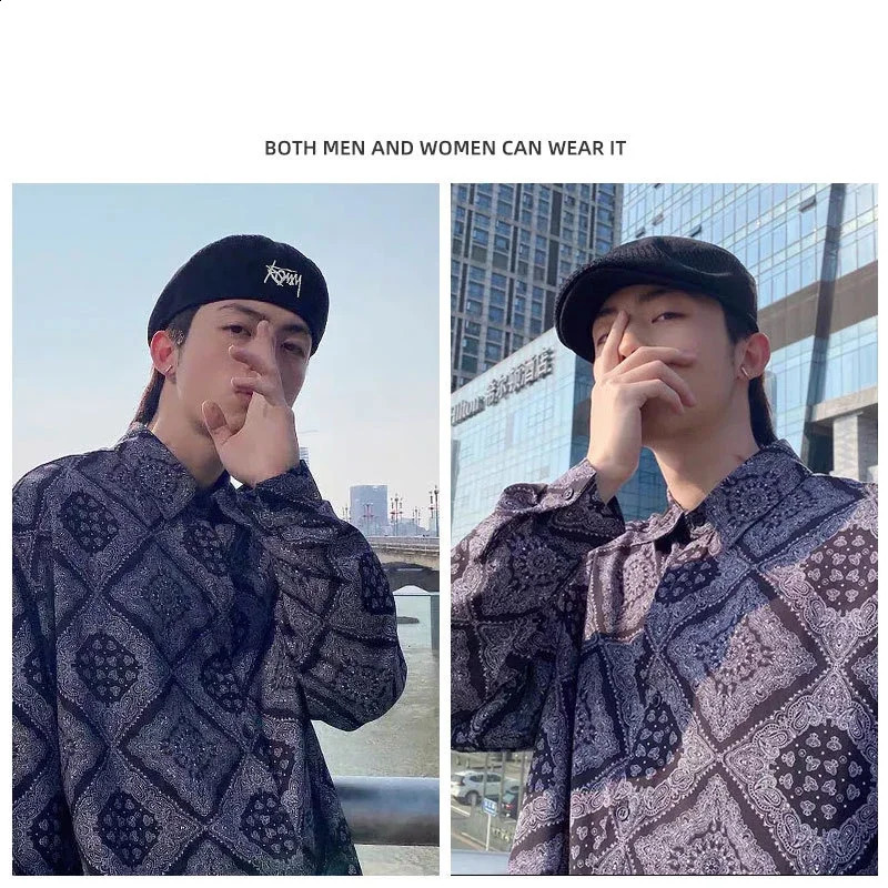 Summer Mesh Berets for Men and Women Handmade Knitted Thin Breathable Fashion Beanie Hats Navy 240812
