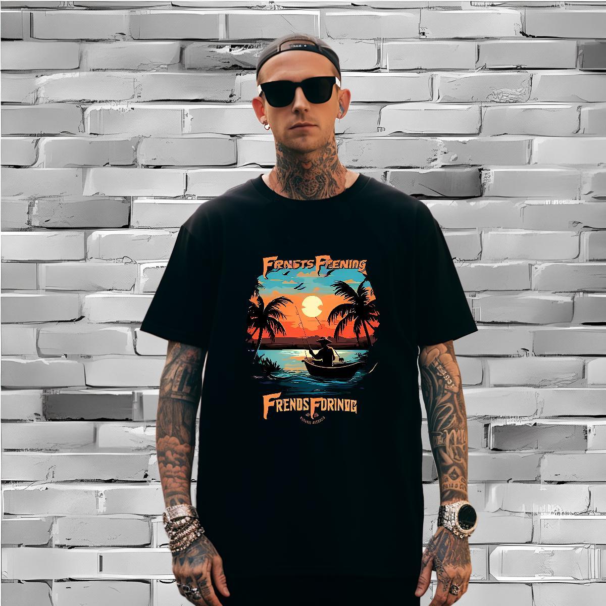 Men T Shirts 100% Cotton 230g tree Casual Beach Crew Neck Black White Tshirt for Man Woman Fashion Casual Wholesale Clothes