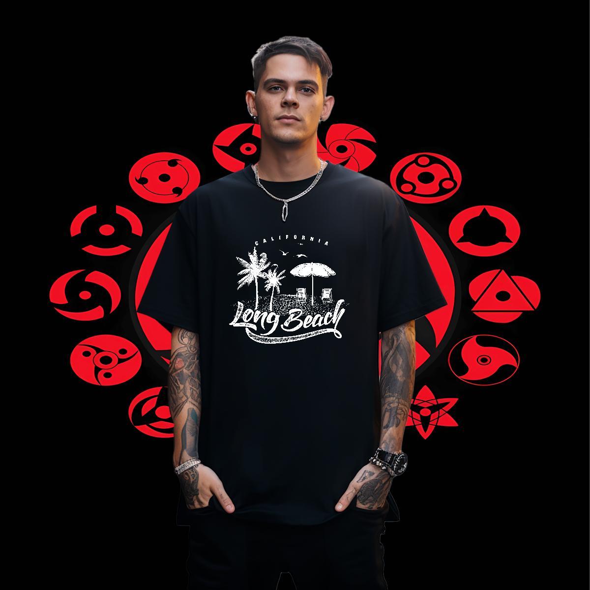 Soft Couples T Shirts Casual 230g Pure Cotton Anime Print Breathable Soft tree Man T Shirts Custom Clothings