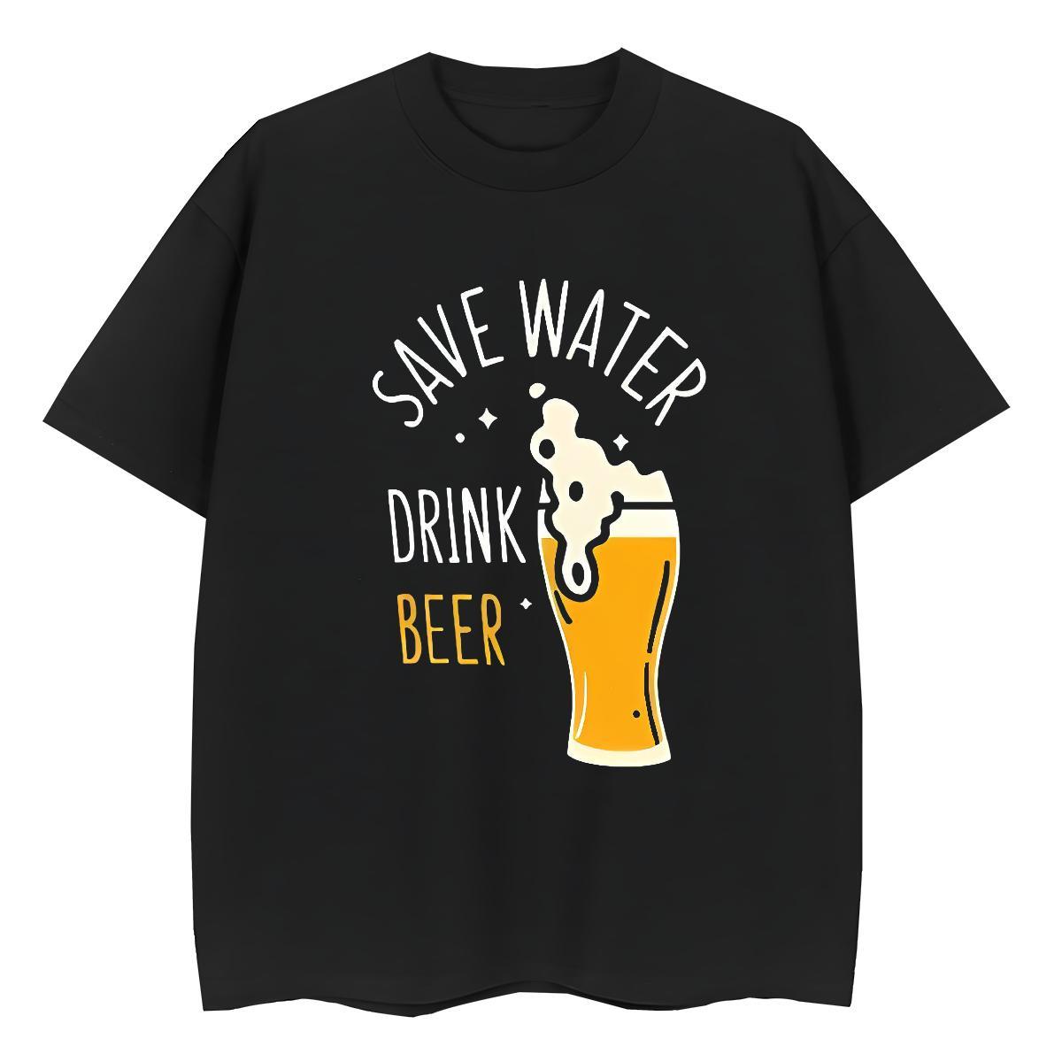 High Quality Mens T Shirts cheers O-Neck Short Sleeve Beach Graphic 100% Cotton 230g Tshirts Fashion Design Top Tees