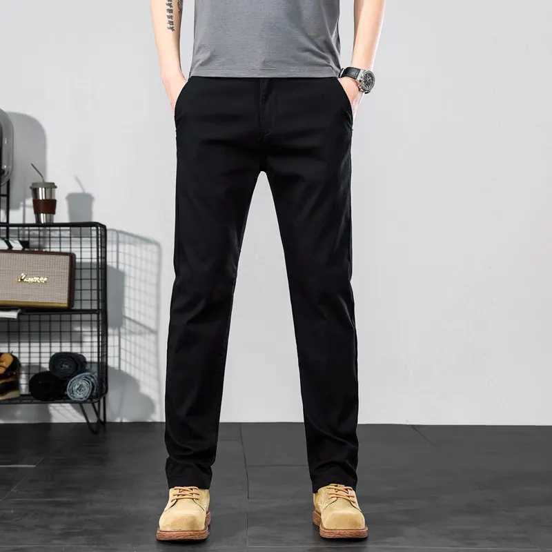 2023 Spring/Summer New Mens Straight Stretch Casual Pants Classic Casual Business Style Cotton Trouser Mens BrandW240725