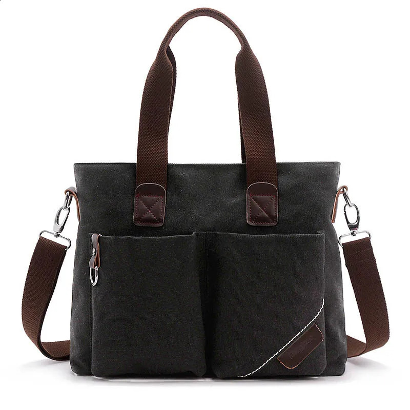 Men Bags Canvas Messenger Bag Men Laptop Briefcase Casual Shoulder Crossbody Bag Tote Bag for Women Leather Bags Bolsa Maleta 240813