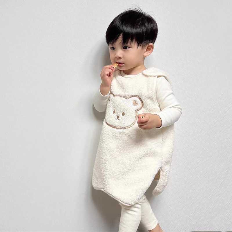Warm Fleece Baby Sleeping Bag Newborn Blanket Sleepers Sleepsack Autumn Winter Anti-kick Quilt Infant Sleeveless Robe Sleepwear Y240814