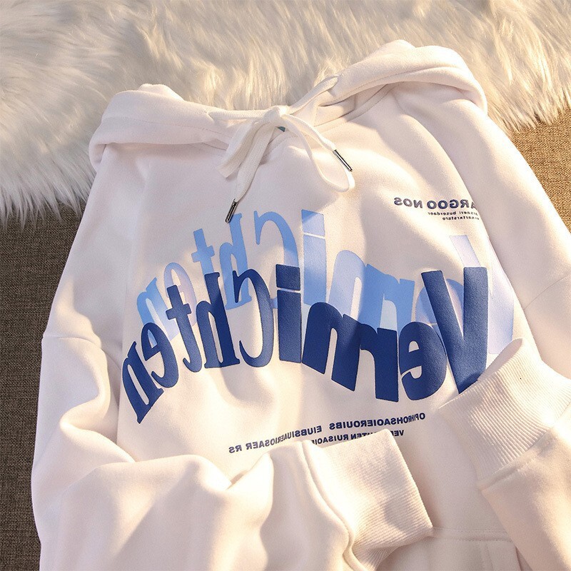 Hooded sweatshirt for women 2024 Korean style new letter printed loose long sleeved top, student pullover jacket trendy dongdumaoyi