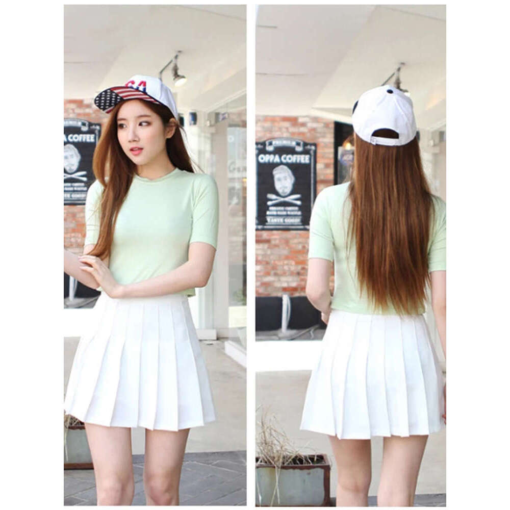 Sweet Aelegantmis Lolita High Waist Pleated Women Cute Mini Skirts Korea Tennis Short School Uniform Skirt Girls Haruku