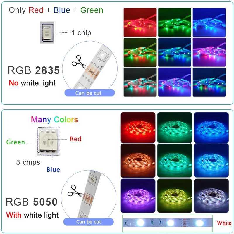 16.4-100FT RGB LED Light Strips For Bedroom SMD5050 Music Sync WiFi App Control DC12V RGB LED Strip Color Changing Rope Lights CL240815