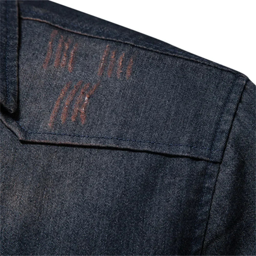 AIOPESON Elastic Cotton Denim Shirt Men Long Sleeve Quality Cowboy Shirts for Men Casual Slim Fit Jeans Men Shirts 240815