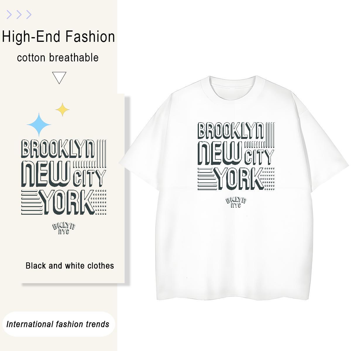 Loose Men Tops Tees Casual Daily Wear 230g Pure Cotton DIY Breathable Crew Neck letter Mens T Shirts Factory Direct Polos
