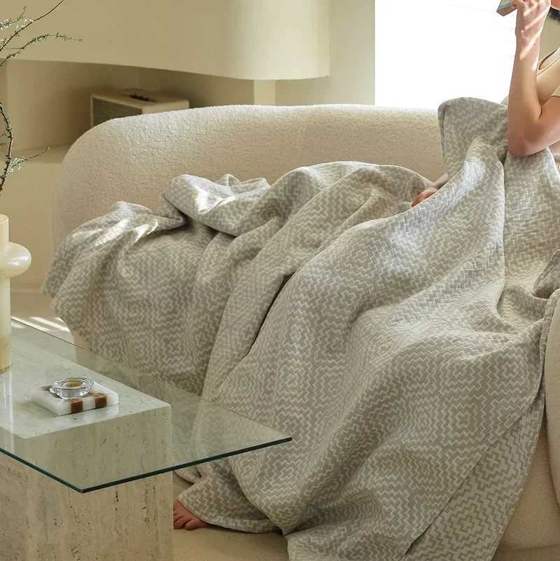 1pc Pure Cotton Blanket Single Size Bedsheet Soft Nap Blanket Home Decor Plaid Sofa Towel 200x230 Bedspread manta Y240815