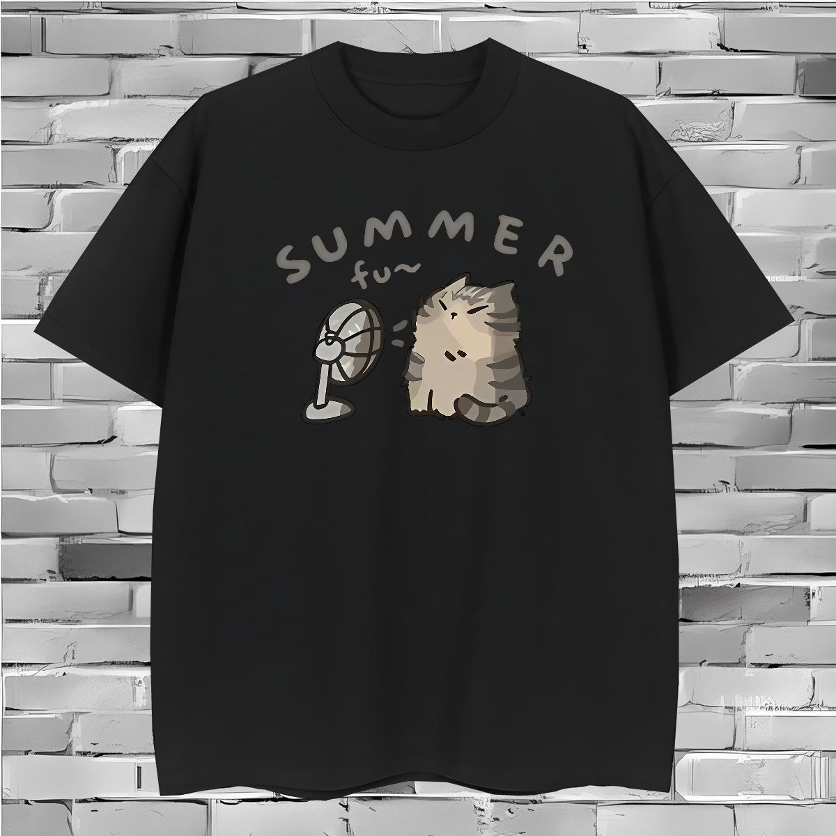 Wholesale T Shirt For Man cat Breathable Soft High Street Hip Hop Black White 100% Cotton 230g Men Tees Classic Top Tees
