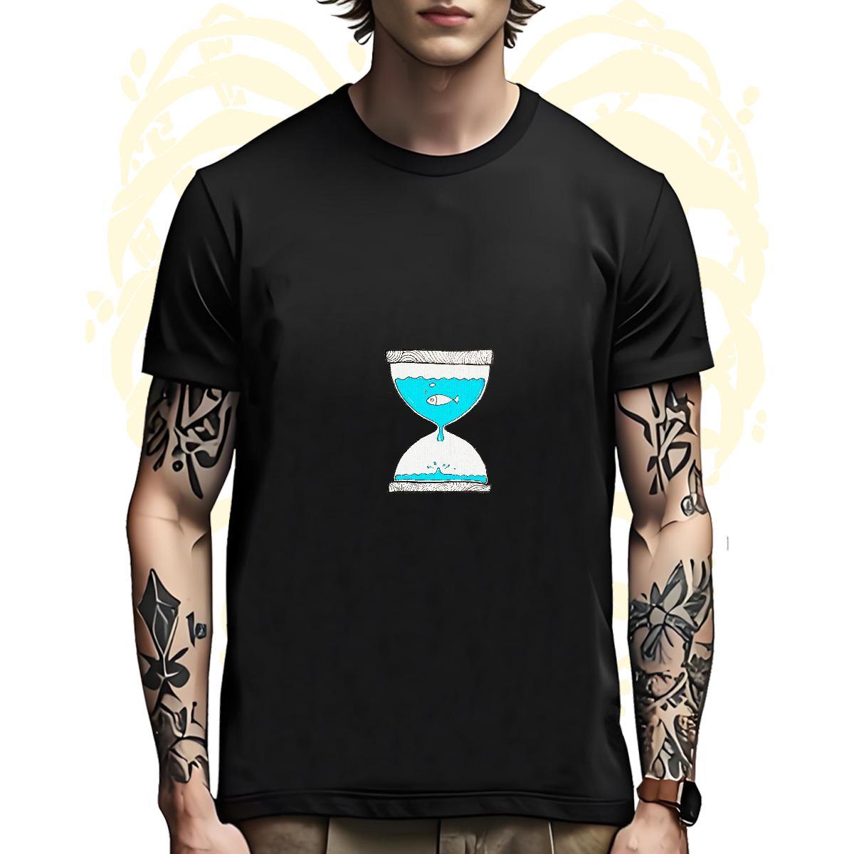 Free Shipping T-Shirts for Men fish O-Neck Short Sleeve Casual DIY Anime 230g Cotton Men Clothes T-Shirt Classic Casual Top Tees