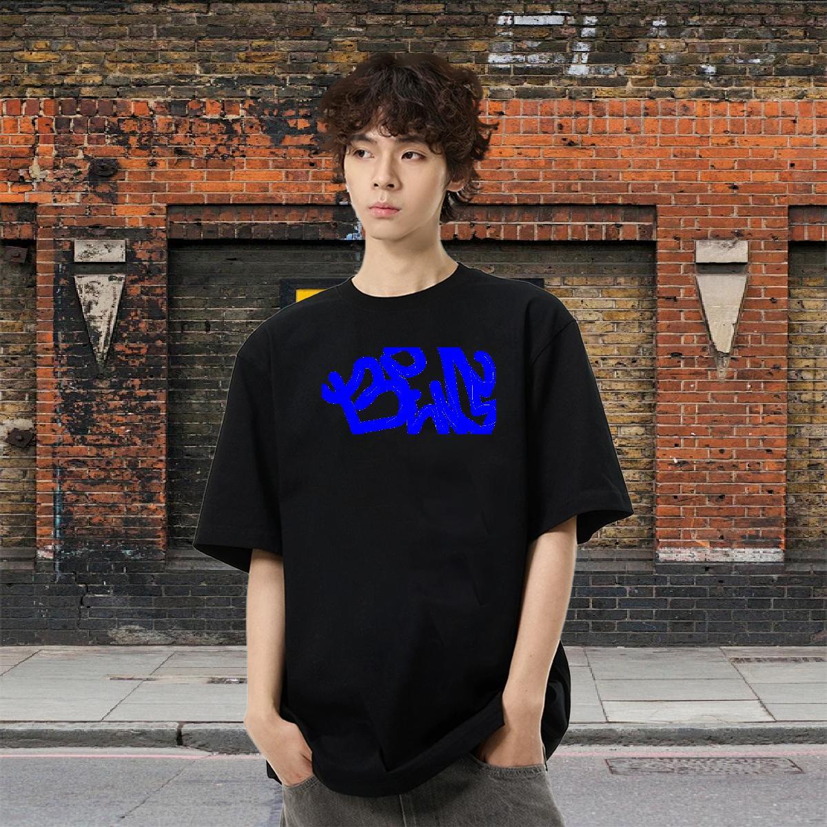 Popular Mens Tshirts Street Casual 230g 100% Cotton Customized Crew Neck Breathable letter T Shirt For Man Fashion Casual Tops