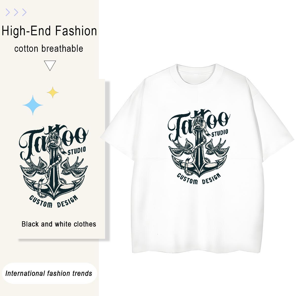 Designer Men Tees High Street Hip Hop 230g Pure Cotton Skull Breathable Short Sleeve tool T-Shirts for Men New Designer Tops Tees