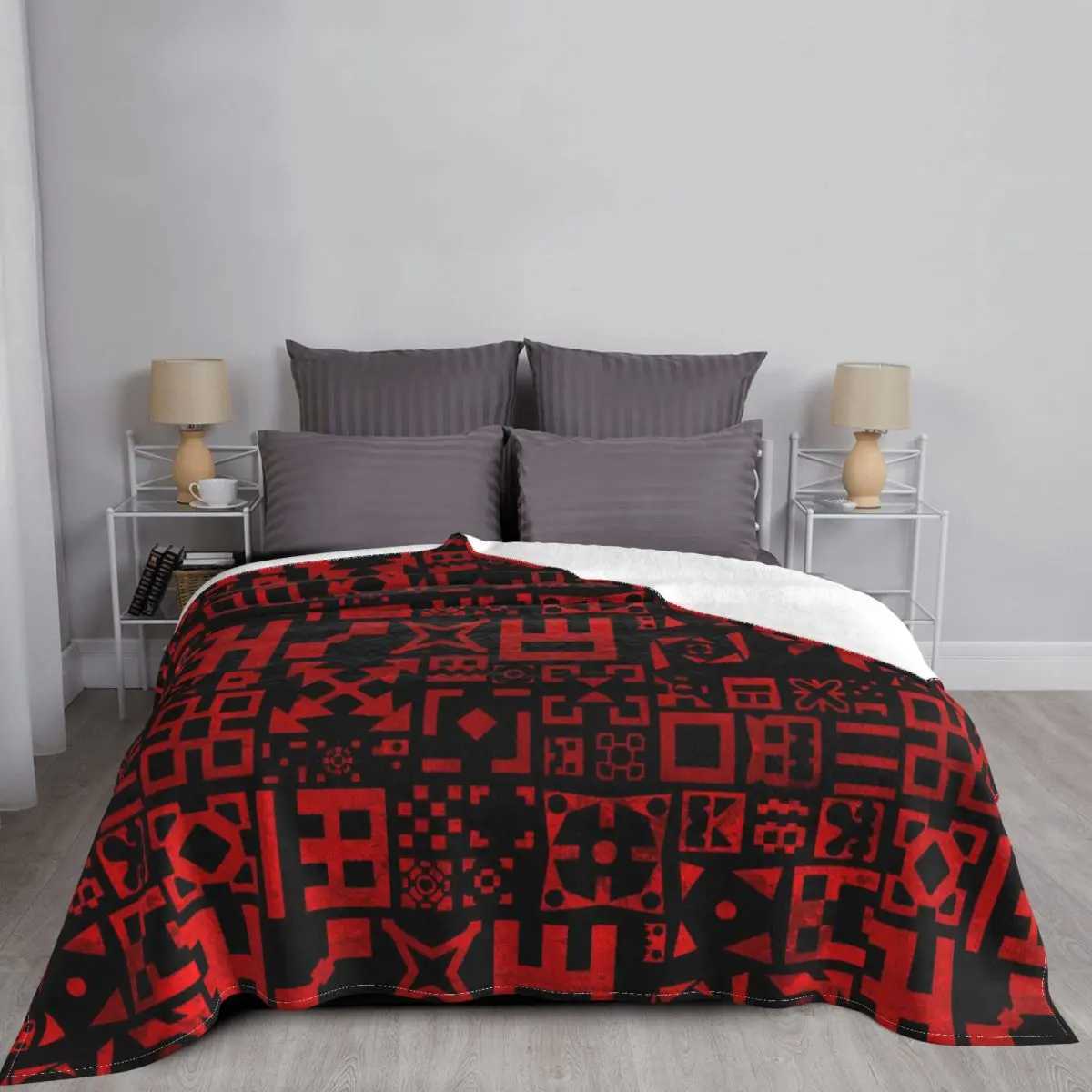 Angry Geometry Dash Blanket Fleece Winter Cartoon Anime Breathable Lightweight Throw Blanket for Sofa Office Plush Thin Quilt Y240815