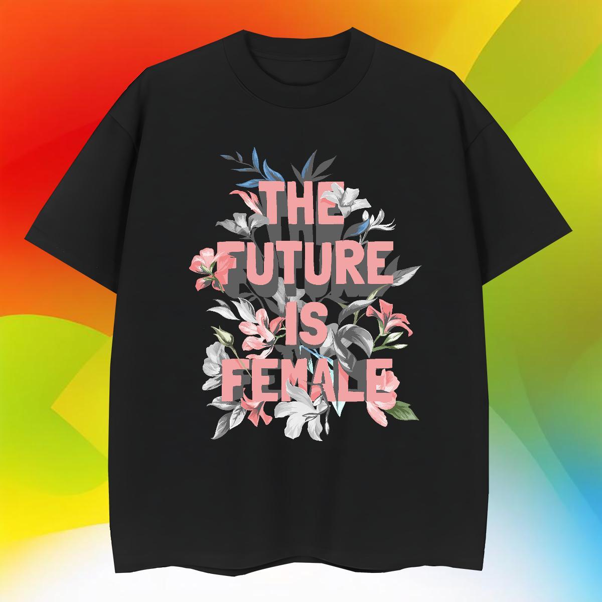 TOP Quality Couples T Shirts Sport 100% Cotton 230g DIY Breathable Short Sleeve flower T shirt Fashion New Top Tees