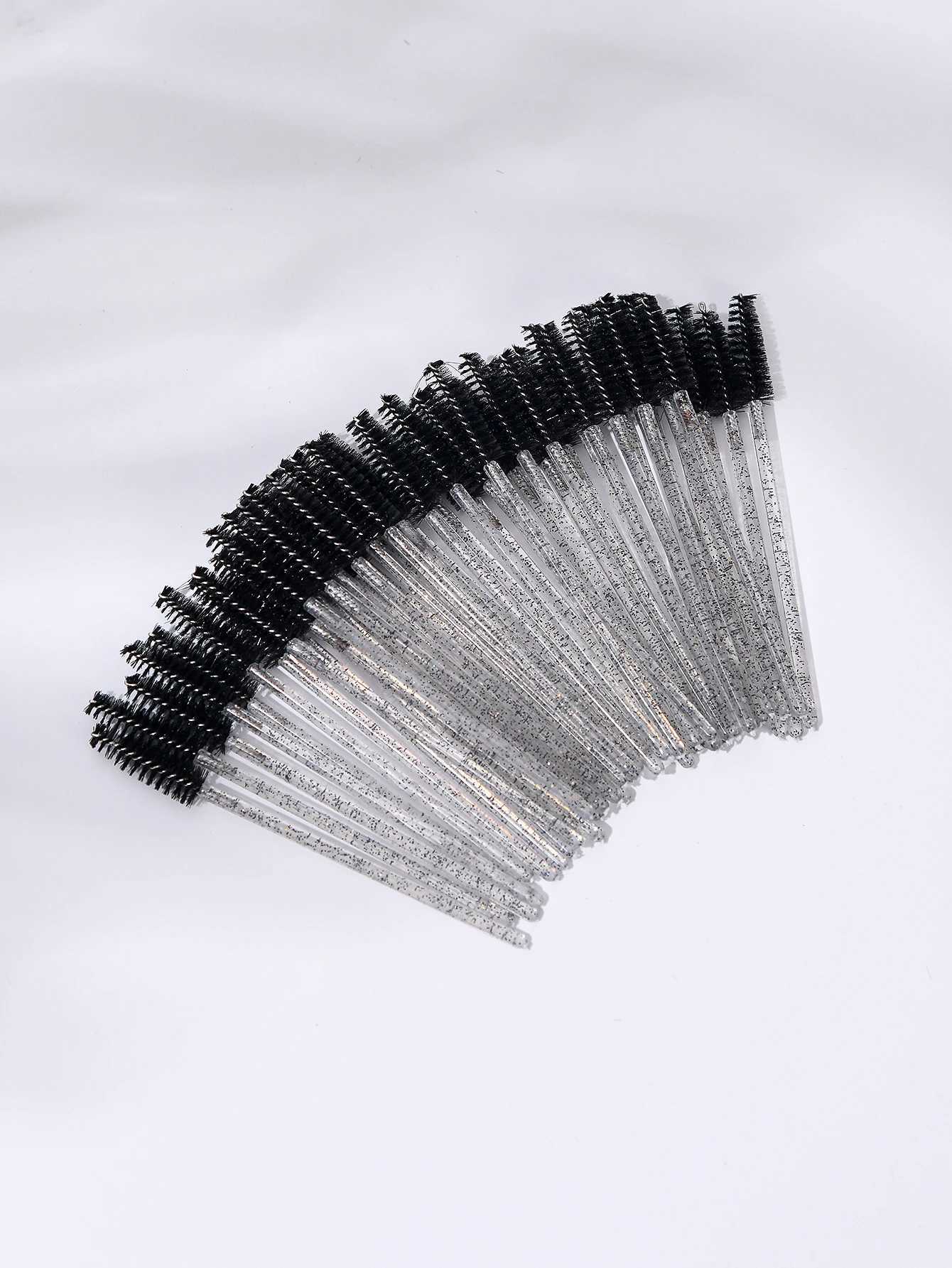 50 mascara brushes makeup brush disposable eye black stick application coil mascara cosmetics brush mascara extension tool W240814