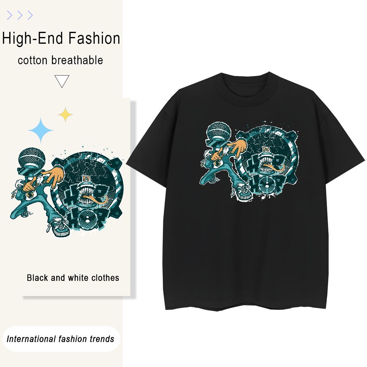 Loose Mens Tshirts Street wear Hip Hop 230g Cotton Custom Anime Short Sleeve Soft ET Mens T Shirts 2024 Summer Polos