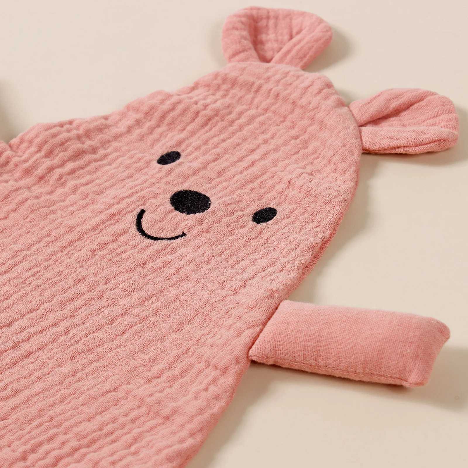 Cute Bear Baby Cotton Comforter Blanket Newborn Sleeping Dolls Rabbit Ears Sleep Toy Soothe Appease Towel Bibs Saliva Towel New Y240815