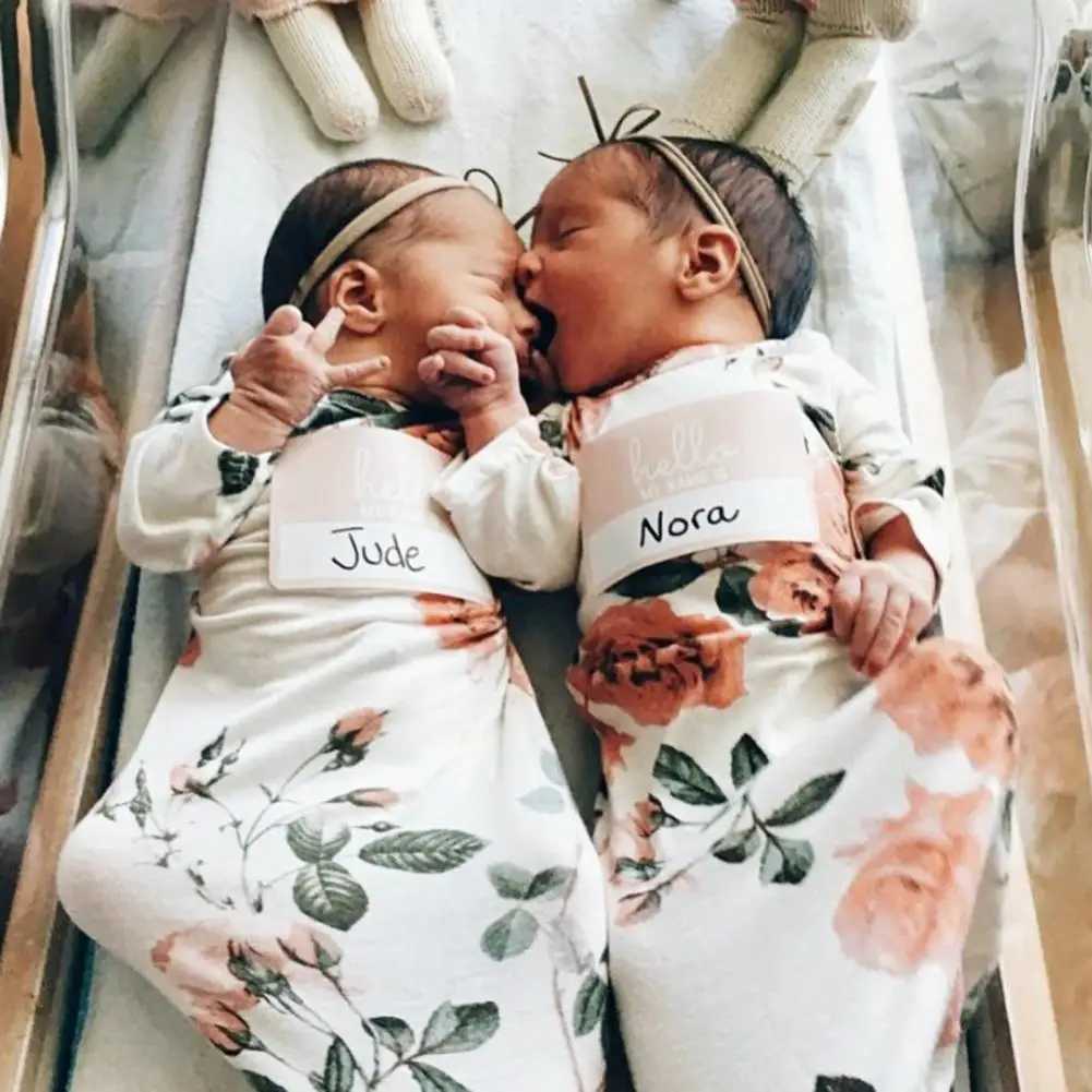 2Pcs/Set Great Infant Sleeping Sack Blend Fabric Baby Gown Super Soft Creative Pattern Knotted Infant Baby Gown Sleeping Bag Y240814