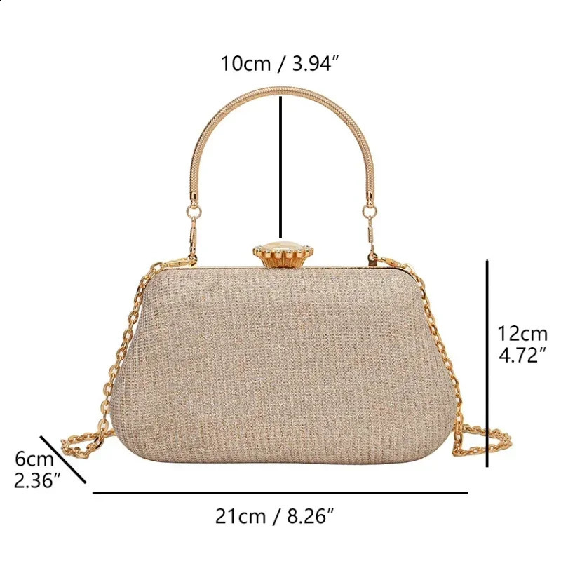 High n Women Evening Bag Party Banquet Glitter for Ladies Wedding Clutch Handbag Shoulder Chain Bolsas 240815Z