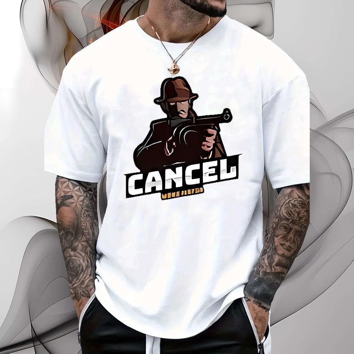 Popular T-Shirts pistol Crew Neck Breathable Street Casual Graphic 230g 100% Cotton Men Tees Fashion Wear