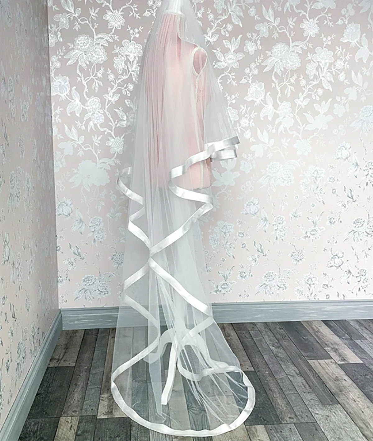 Simple Wedding Veil Unique Two Layer Long Chapel Length Veils Ribbon Edge Custom Made Bridal Accessories High Quality